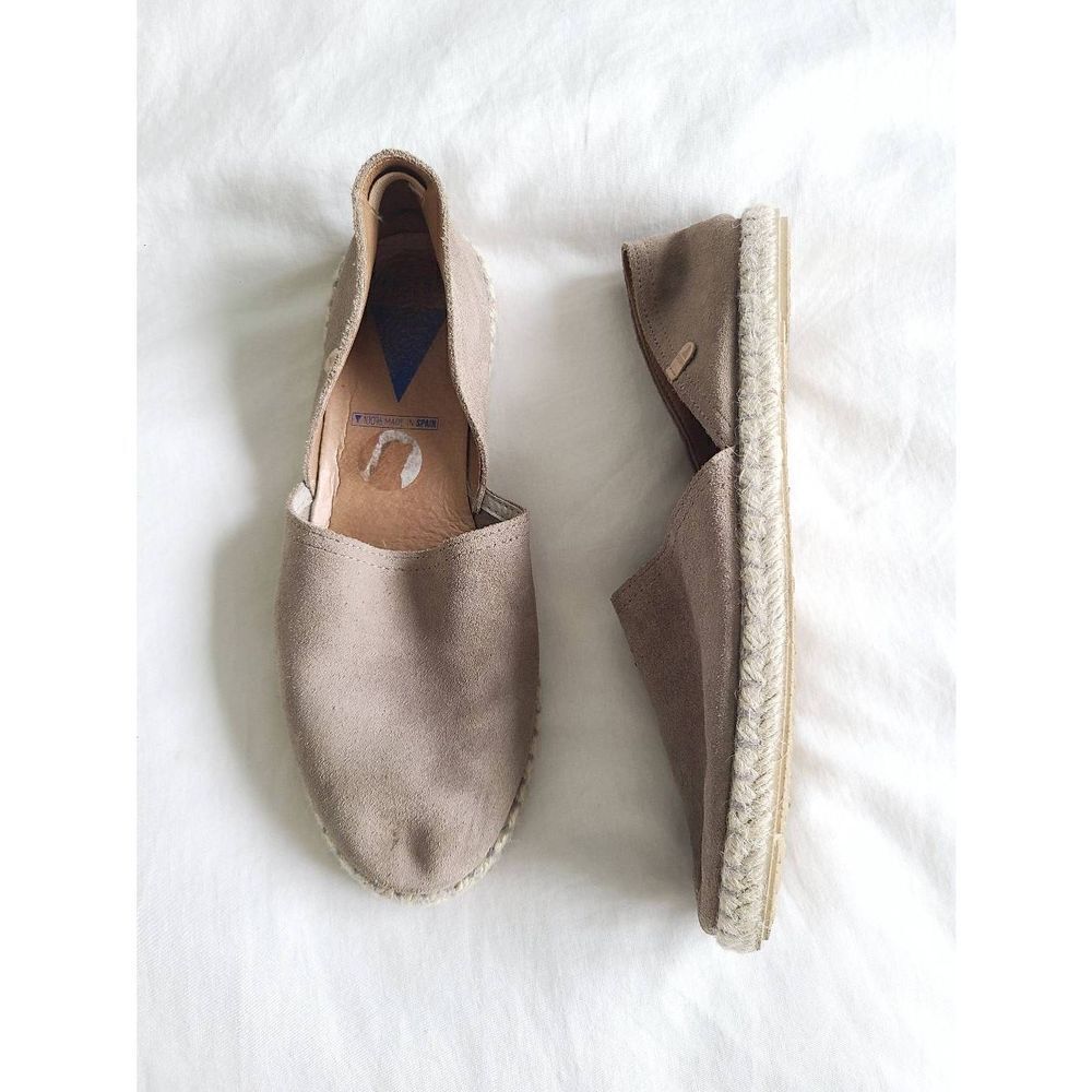 Verbenas Carmen Espadrilles Flats Women's Size EU 41 Beige Leather Suede Slip-On